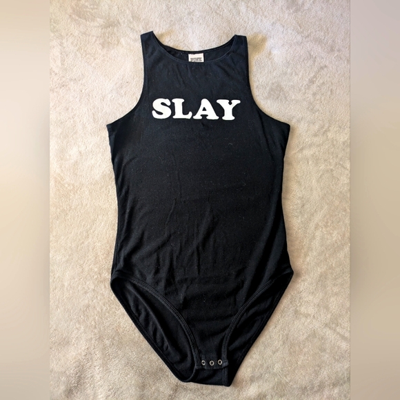 PINK Victoria's Secret Tops - PINK SLAY black tank bodysuit